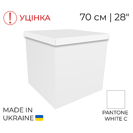 Коробка-сюрприз 70 см | 28" Біла | White (суттєвий брак), фото 1
