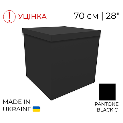 Коробка-сюрприз 70 см | 28" Чорна | Black (суттєвий брак), фото 1