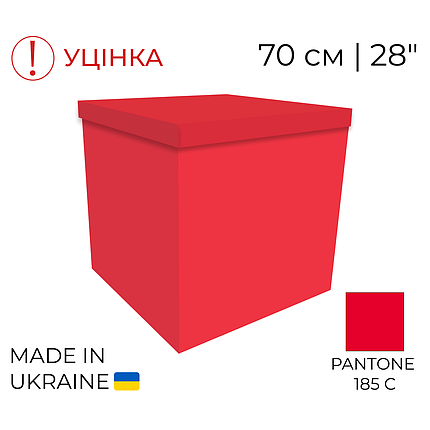 Коробка-сюрприз 70 см | 28" Червона | Red (суттєвий брак), фото 1