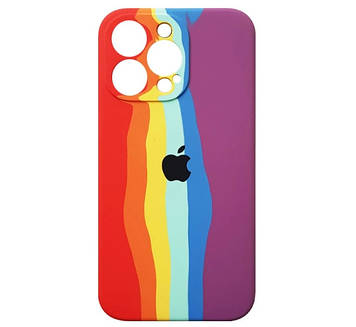 Силіконовий чохол для iPhone 13 Pro - Rainbow, Різнокольоровий / Червоний