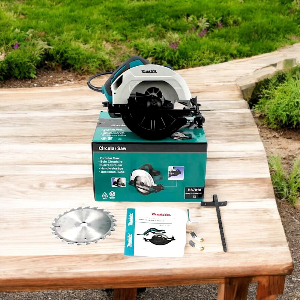 Дискова пила акумуляторна Makita HS7010 1200 Вт Потужна циркулярна пила 5300 об/хв Циркулярка Макіта, фото 1