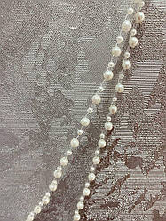 Фата № 2509 (1,5*2,6 м) довга молочна з перлами по краю