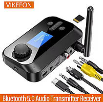 Програвач NFC Bluetooth 5.0 С41 аудіо приймач, передавач 3.5mm, RCA, AUX,TF, фото 3