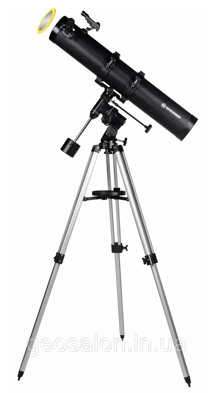 Телескоп Bresser Galaxia II 114/900 EQ Solar Carbon з сонячним фільтром і адаптером для смартфона, фото 1