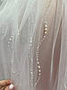 Фата довга № 2501 з перлами молочна, фото 4