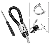 Брелок для ключів з логотипом CHERY плетений ЧОРНИЙ (з викруткою)