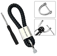 Брелок для ключів з логотипом AMG плетений ЧОРНИЙ (з викруткою)