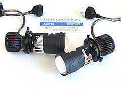 Світлодіодні Бі-ЛЕД led лампи лінзи H4 120 Ват 12/24V, 6000К, бі-лінзи StarLight M01S