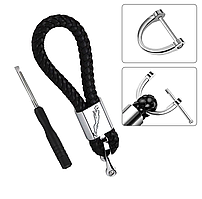 Брелок для ключів з логотипом JAGUAR плетений ЧОРНИЙ (з викруткою)