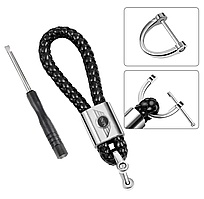 Брелок для ключів з логотипом MINI плетений ЧОРНИЙ (з викруткою)