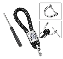 Брелок для ключів з логотипом VOLVO плетений ЧОРНИЙ (з викруткою)