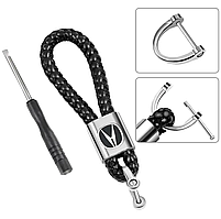 Брелок для ключів з логотипом ACURA плетений ЧОРНИЙ (з викруткою)