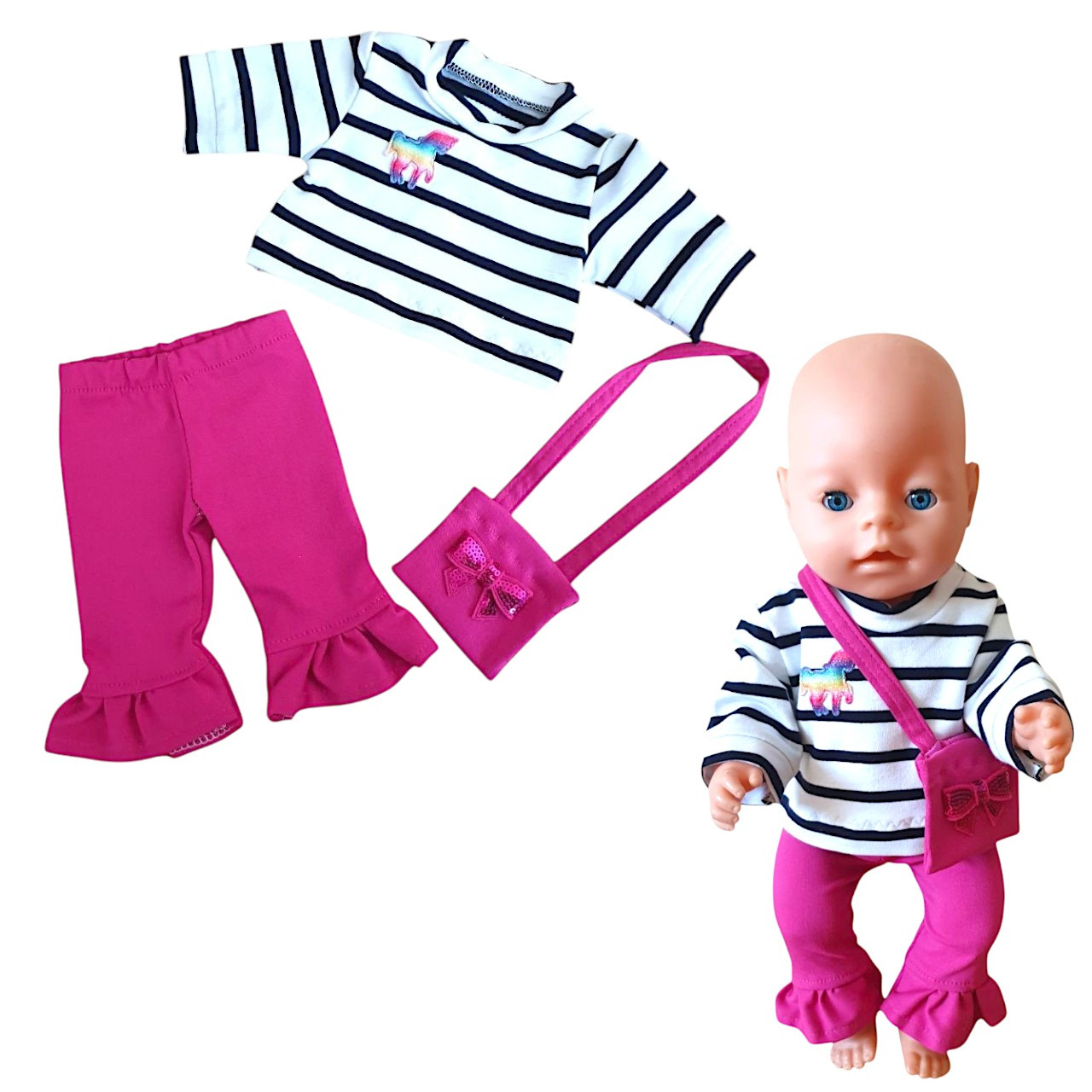 Набір одяг для ляльки 40 - 43 см Бебі Борн / Baby Born фуксія 137