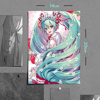 "Хацуне Міку (Virtual Singer / Вокалоїд)" плакат (постер) розміром А5 (14х20см)