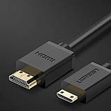 Перехідник UGREEN Mini HDMI to HDMI 4K Cable Male to Male Black 1.5m, фото 3