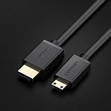 Перехідник UGREEN Mini HDMI to HDMI 4K Cable Male to Male Black 1.5m, фото 4