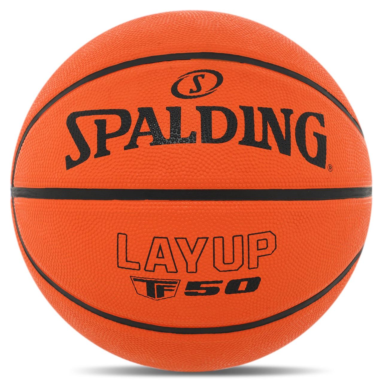 М'яч баскетбольний гумовий SPALDING LAYUP TF-50 84332Z розмір 7 жовтогарячий