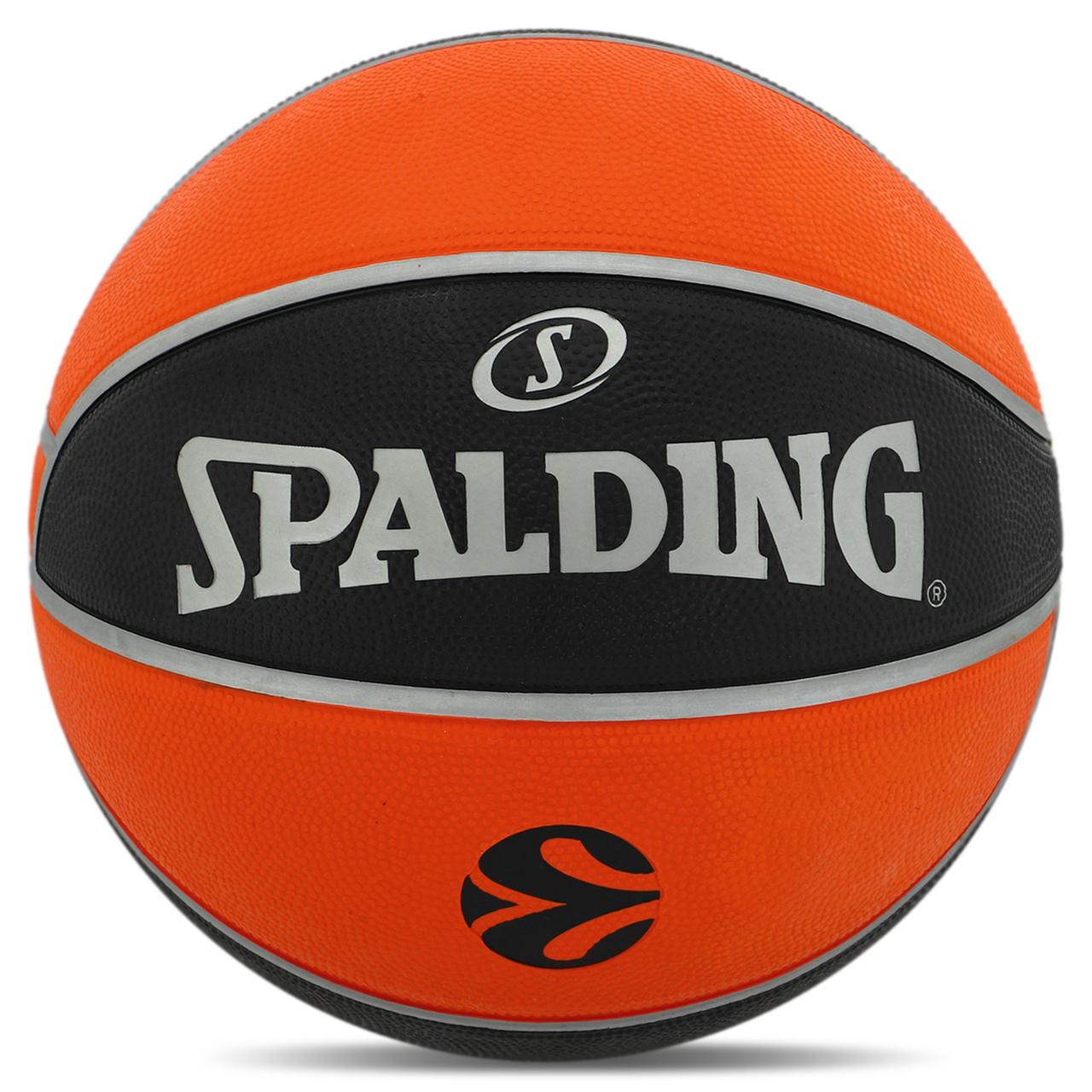 М'яч баскетбольний гумовий SPALDING TF 150 EURO TURK 84506Z розмір 7 чорний-жовтогарячий