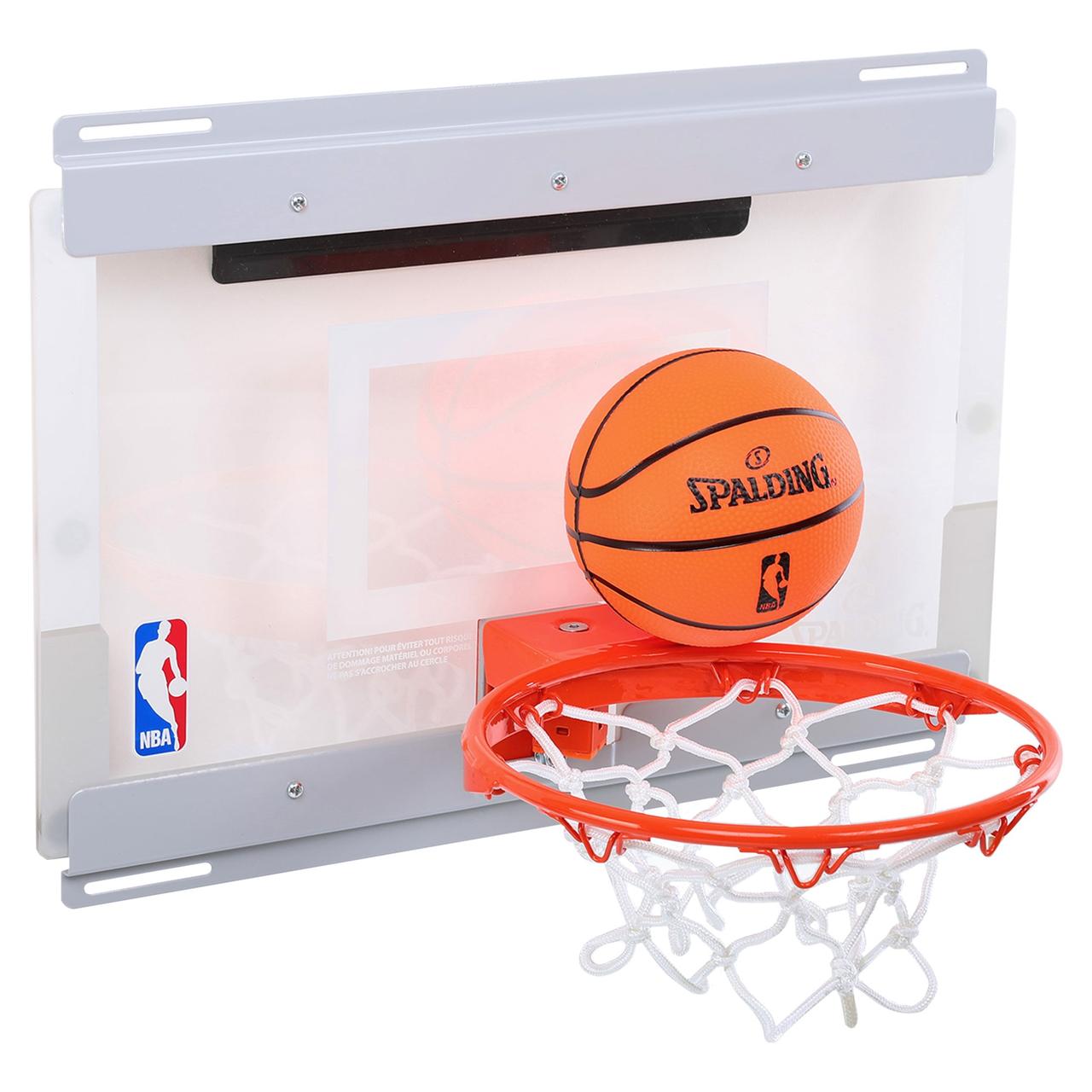 Щит баскетбольний із кільцем і сіткою кріпленням на двері SPALDING NBA Arena Slam 180 56103CN