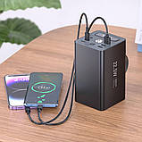 Зовнішній акумулятор HOCO J138 Distant 22.5W+PD20W+DC12V multi-function power bank (60000mAh) Black, фото 8
