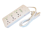 Подовжувач мережевий AR-CP05, 6 розеток, 4 USB, Type-C, 2 м, білий, фото 2