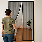 2 шт Москітна сітка на магнітах 210х100см Magic Mesh / Антимоскітна сітка на двері / Штора антимоскітна, фото 2