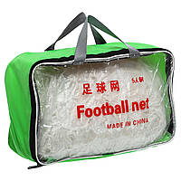 Сітка на ворота футбольні в комплекті з 2 штук Zelart C-8598 7.5x2.5x1.48х2.5м 2шт білий