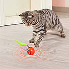 Інтерактивна іграшка для котів з підсвіткою 5см, від USB, Помаранчевий / М'ячик інтерактивний для тварин, фото 5