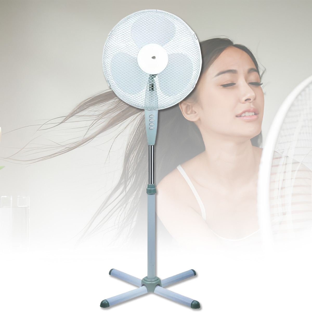 Вентилятор підлоговий на чотирьох ніжках із 3 швидкостями Electric fan 40Вт, фото 1