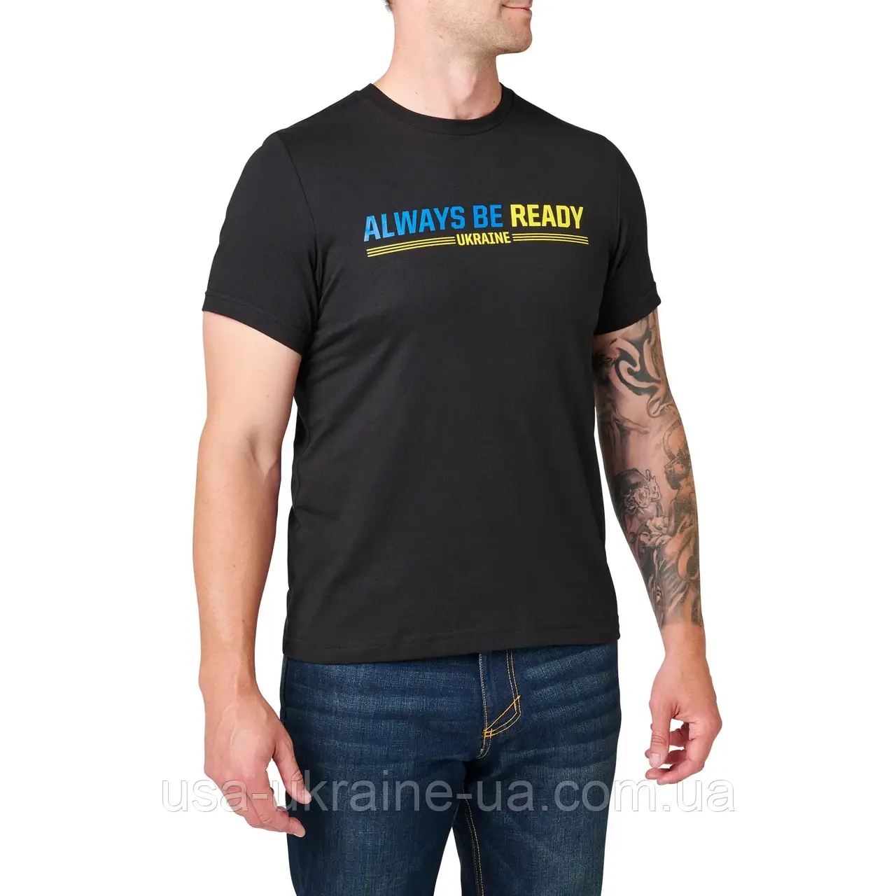 Футболка тактична 5.11 Tactical Always Be Ready Ukraine Black, фото 1