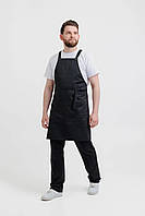 Фартух для бариста Espresso тканинний робочий для бармена Чорний для офіціанта