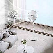 Вентилятор підлоговий на круглій ніжці з регульованою висотою Shihud Білий 3 швидкості, фото 6