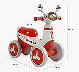 Дитячий біговел велобіг для дівчинки від 1.5 року 4х колісний з підсвічуванням та мелодіями УКРАЇНСЬКОЮ ОЗВУЧКОЮ, фото 10