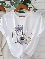 Женская футболка с парижским принтом