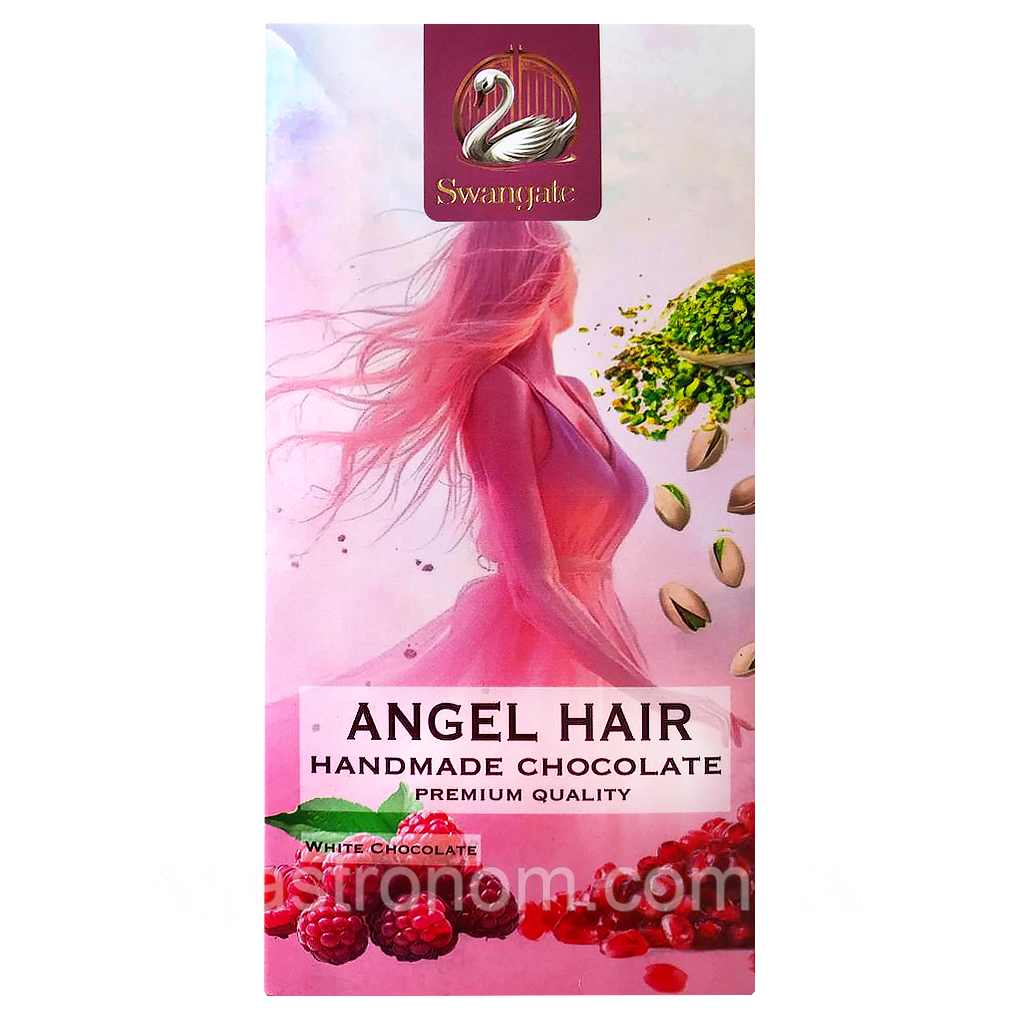 Шоколад білий зі смаком малини ангельське волосся Свонгейл Swangale angel hair 185g 80шт/ящ (Код: 00-00017495)