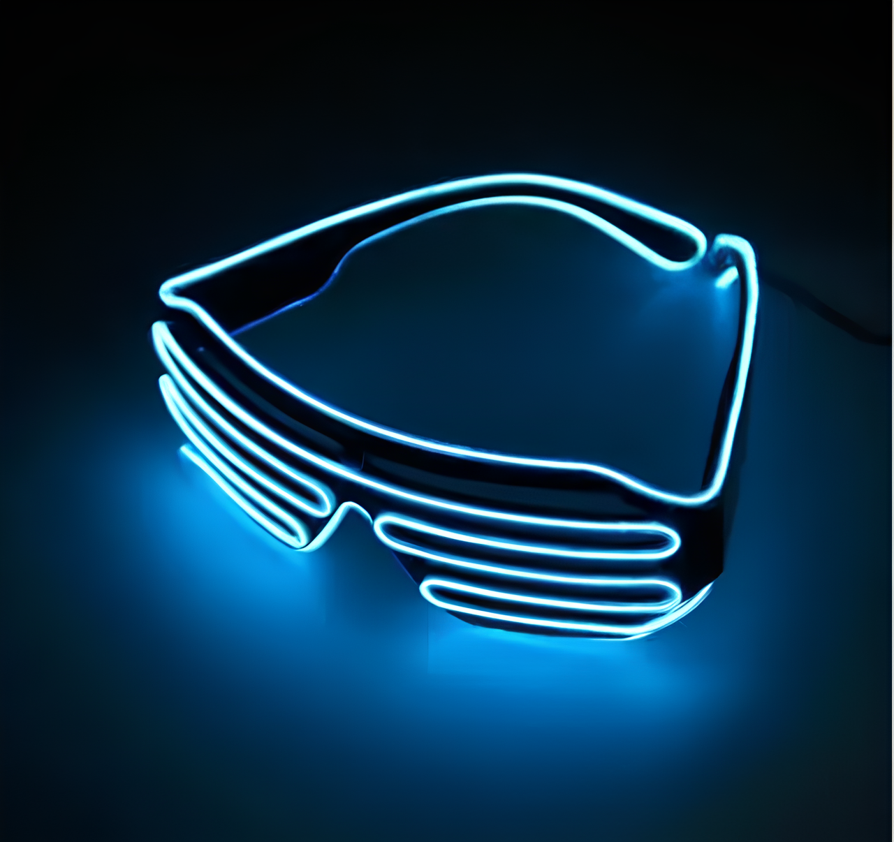 Світлодіодні LED окуляри RESTEQ сині для вечірок, 3 режими світіння, в комплекті батарейки