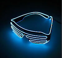 Светодиодные LED очки RESTEQ синие для вечеринок, 3 режима свечения, в комплекте батарейки