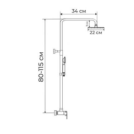 Душова колона зі змішувачем Haiba SIRIUS 003-J (HB0777), фото 2