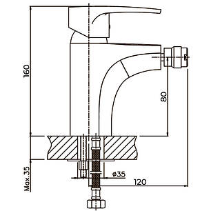 Змішувач для біде Haiba CEBA 002 (HB0026), фото 2