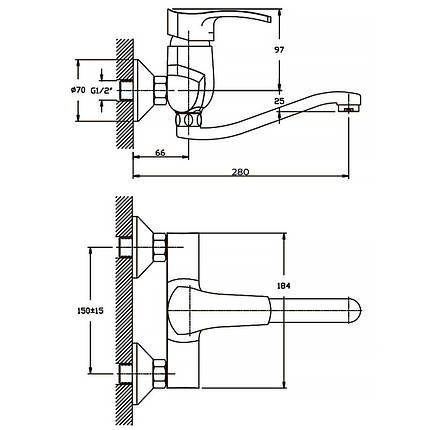 Змішувач для кухні Haiba FOCUS 005 (HB0118), фото 2