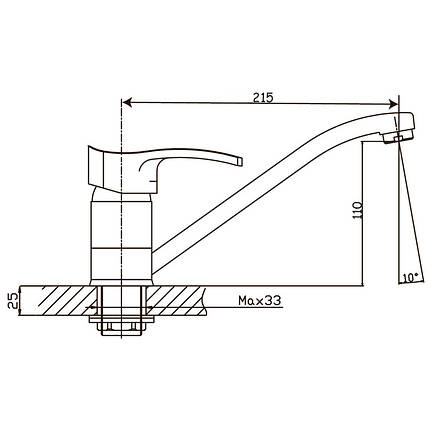 Змішувач для кухні Haiba FOCUS 555 (HB0134), фото 2