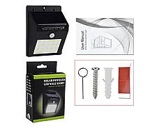 Світильник на сонячній батареї Solar Powered LED Wall Light з датчиком освітленості. PIR sensor, фото 6