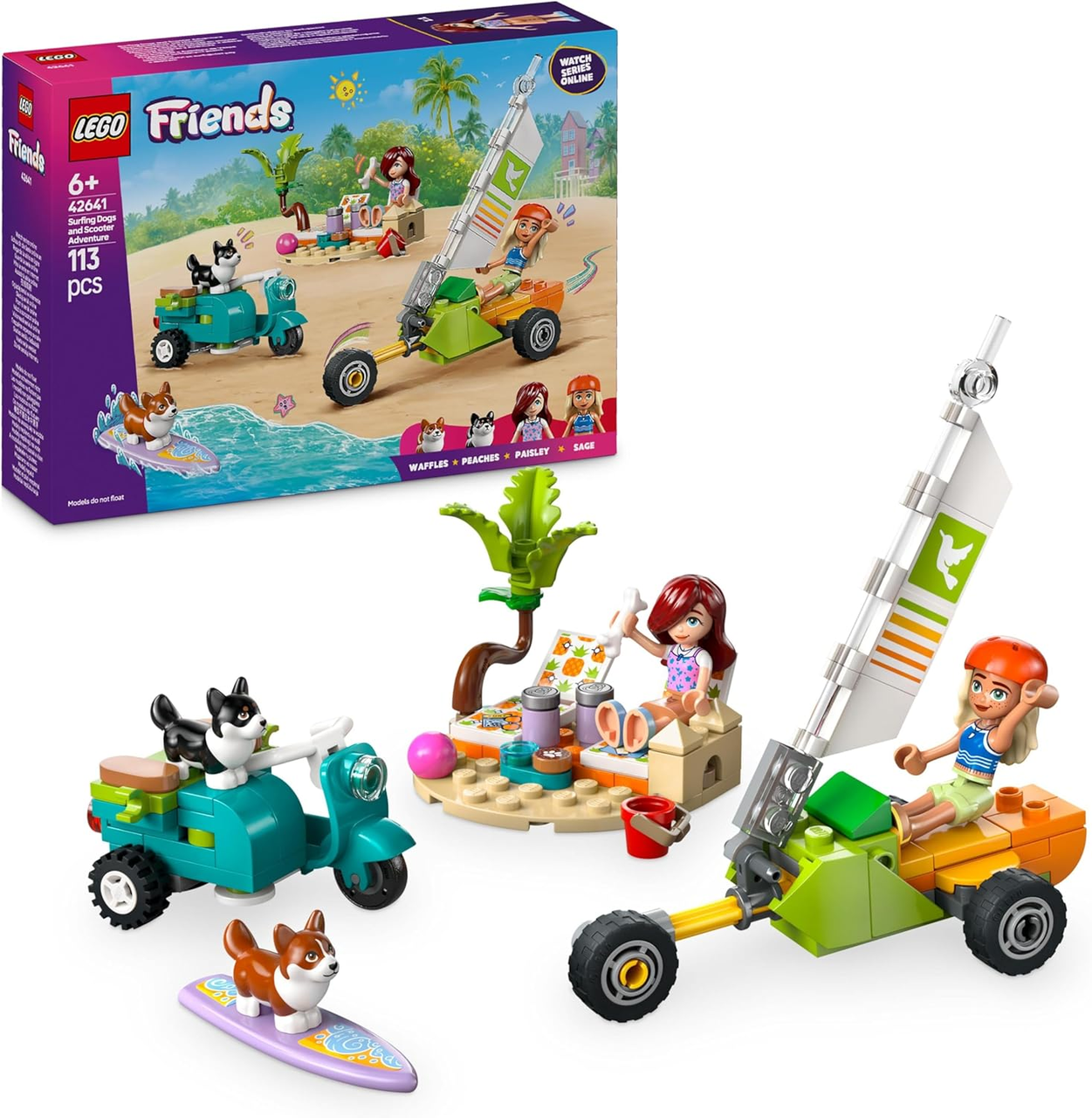 Конструктор Лего Френдс: Собачі пригоди на серфі та скутері LEGO Friends 42641