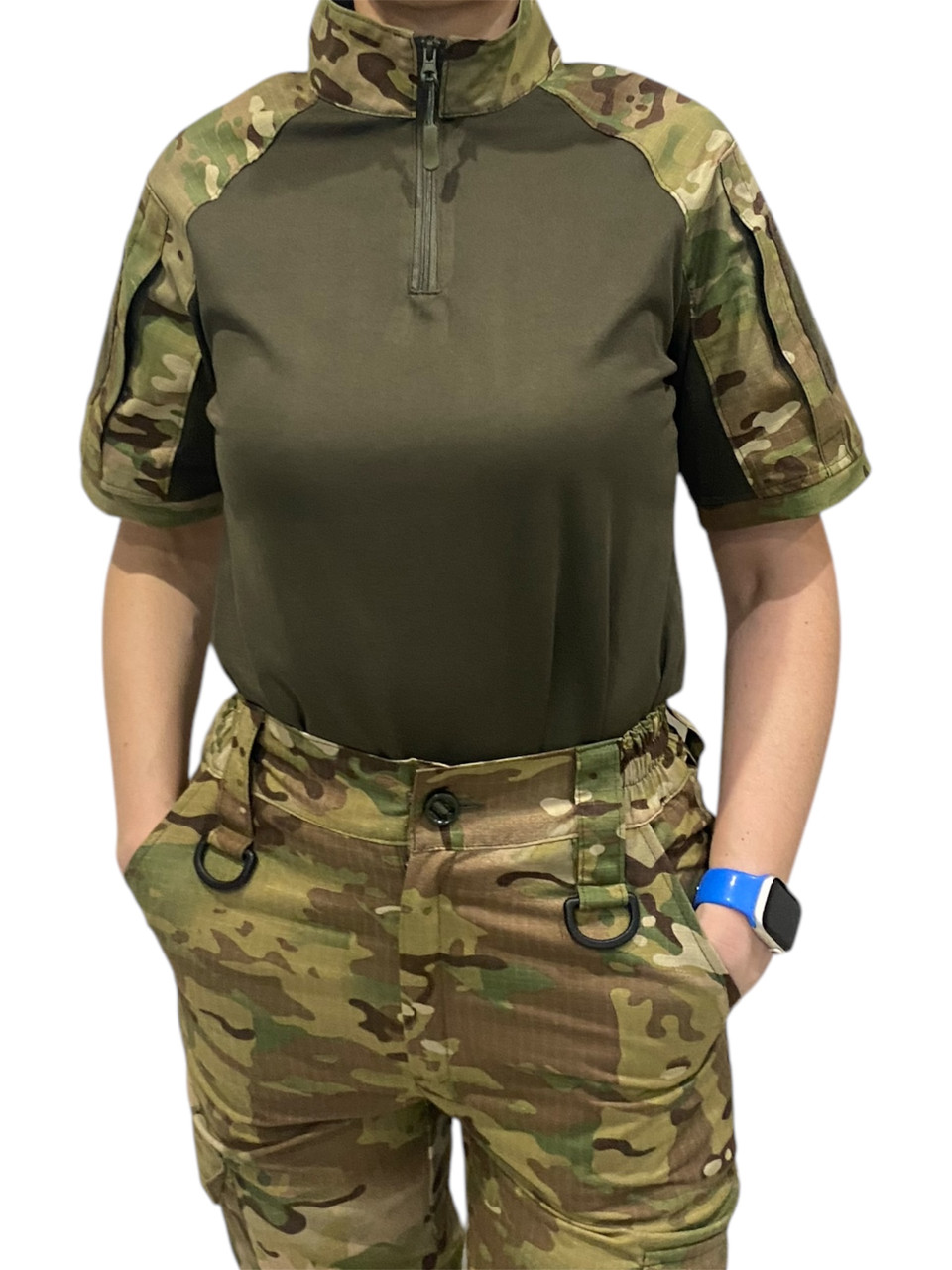 Жіноча літня бойова сорочка убакс мультикам з коротким рукавом - фото 1 - id-p2591183349