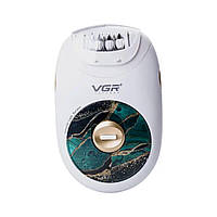 Епілятор жіночий акумуляторний 2 швидкості USB депілятор для тіла і ніг VGR V-706 Зелений