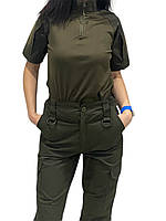 Жіноча літня тактична бойова сорочка убакс олива, хакі з коротким рукавом