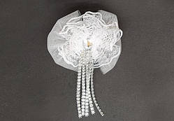 Бант гумка для волосся білий колір