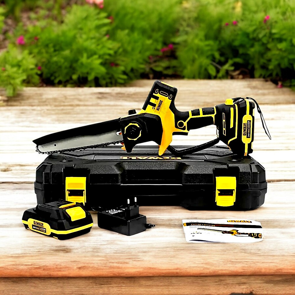 Акумуляторний гілкоріз DeWalt 24V 5Аh Міні пила з змащенням ланцюга та індикатором заряду Міні-пила Деволт