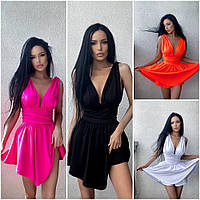 Женское платье-комбинезон с непрозрачным лифом и вшитыми шортами