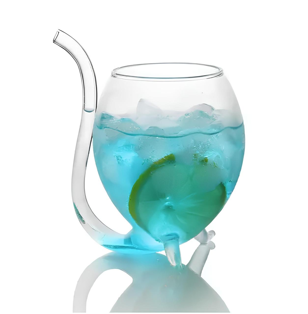 Келих RESTEQ для вина та інших напоїв оригінальної форми, скляна трубка 300 мл.